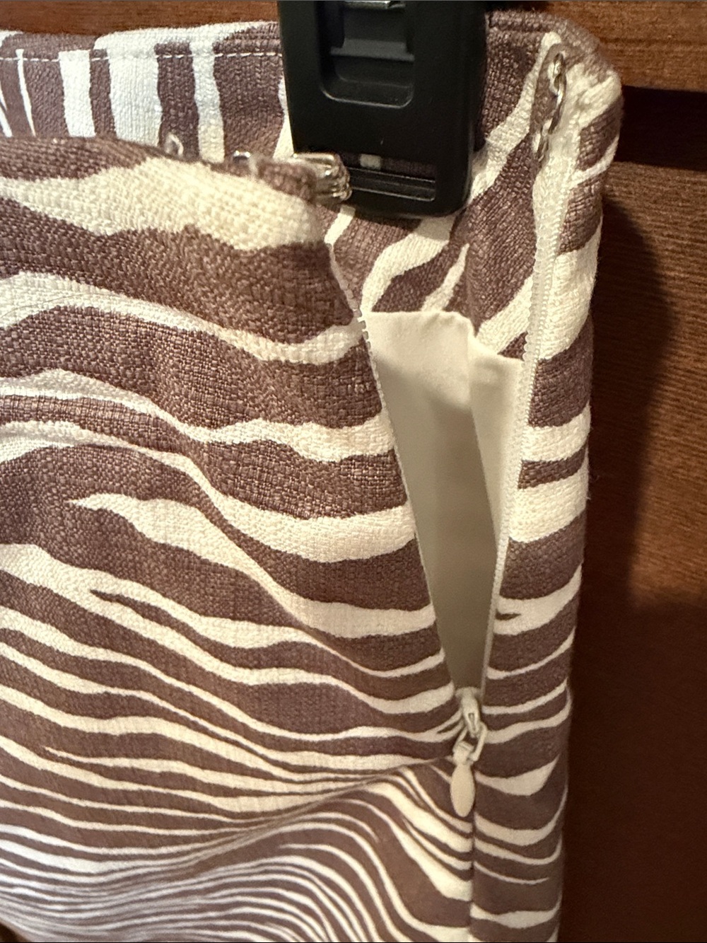 LOFT Brown and White Zebra Stripe Mini Skirt - Picture 3 of 5